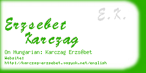 erzsebet karczag business card
