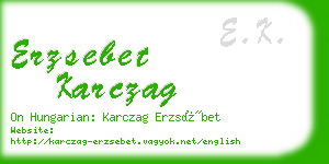 erzsebet karczag business card